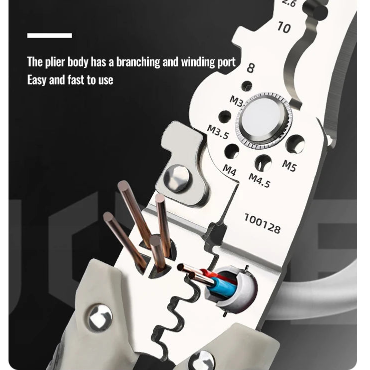 Wire stripper, adjustable crimping pliers, automatic cable cutter tool | Brehn