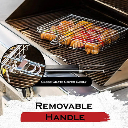 Grillaro Grill Basket | Foldable & Non-stick | Stainless Steel & Heat Resistant | For Meat & Vegetables
