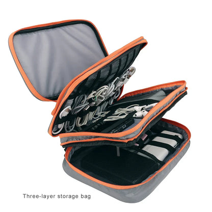 BowLift | Electronics Organizer TECHNIVO LayerPro | 3-Layer Cable Bag | Waterproof & Large Volume | For iPad, Chargers & Accessories