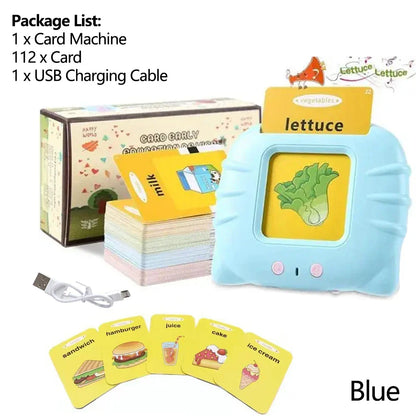 Talking Flashcard Learning Machine for Kids - Educational Audiobook Toy for Preschoolers 2-6 Years, USB Rechargeable, Eye-Friendly Design
