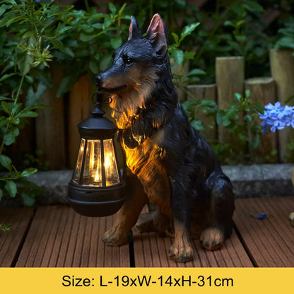 BowLift | Solar-Powered Outdoor Resin Dog Statue Lamp