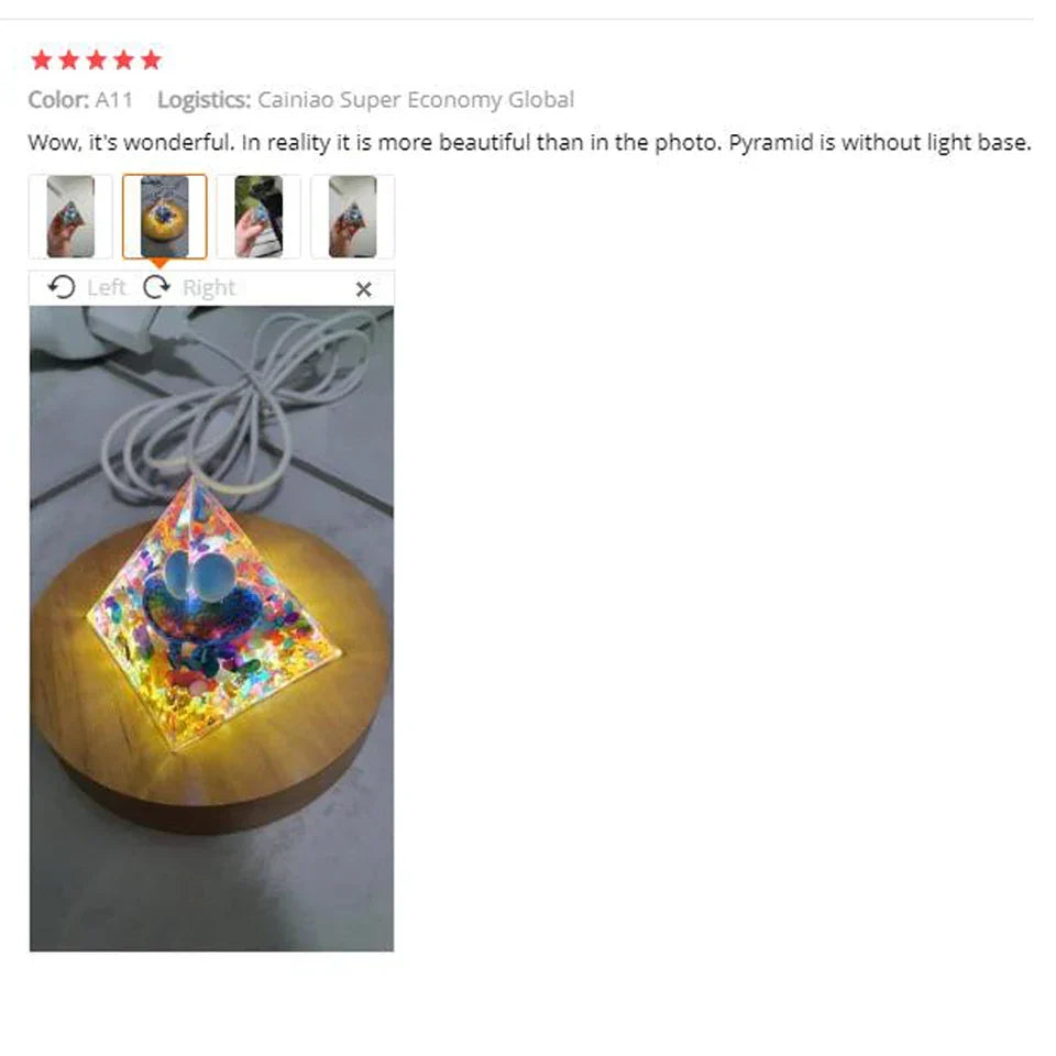Skanto Skanto | Amethyst Peridot Orgone Pyramid - Energy Generator Crystal Reiki Chakra Orgonite Meditation Tool