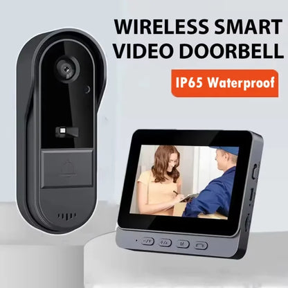 Skanto | Wireless Video Doorbell with Intercom and Night Vision HD – 4.3” IPS Display, Waterproof
