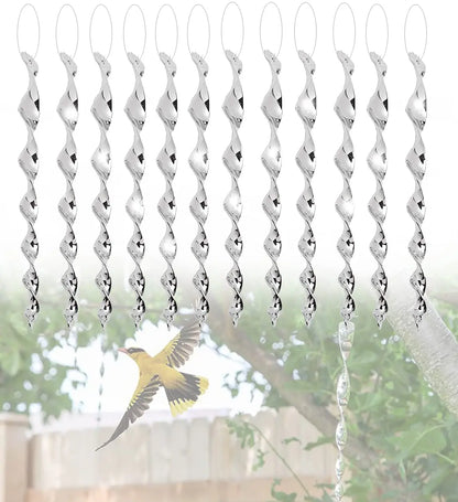 BowLift | Bird Scare Spinning Rods BirdGuard Reflect 12-Piece Set | 30 cm | Reflective Garden Decoration | Drives Away Birds & Protects Fruit, Vegetables & Beds