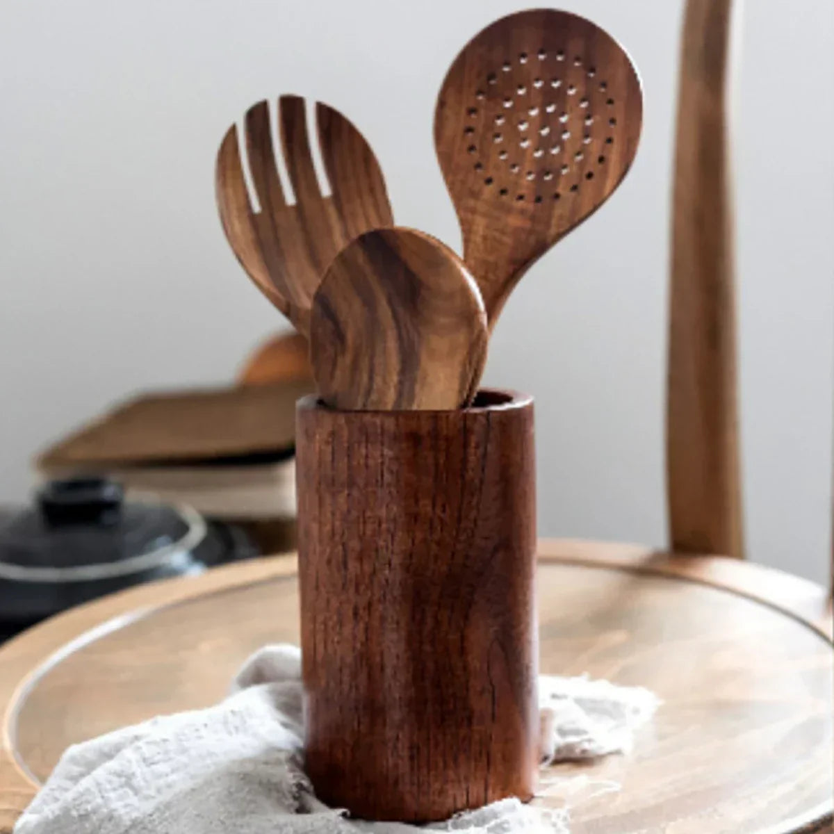 EcoWood – Luxurious wooden cookware set with Karnz storage bucket