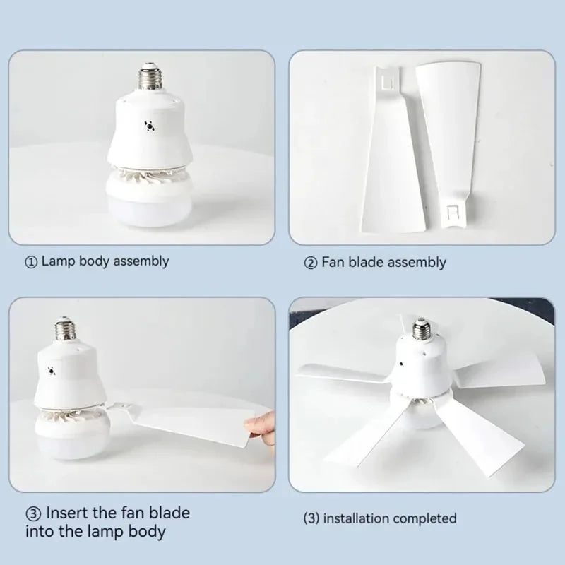 Ceiling Fan LED with Remote Control – Dimmable 30W, E27 Base, Modern Smart Wireless Fan Light for Bedroom and Living Room | Bowlift