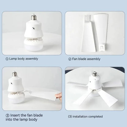 30W E27 Ceiling Fan Light with Remote Control - LED Dimming Function, Intelligent Quiet Fan for Bedroom & Living Room | Karnz