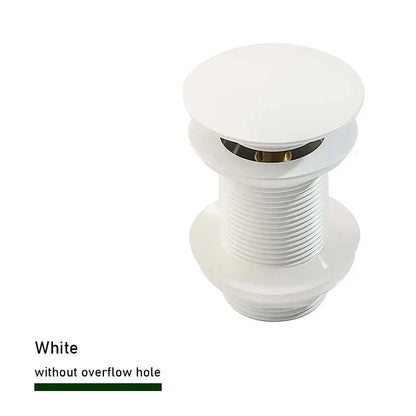 Drain Screw with Push-Down Pop-Up – Brass | 11 Colors | With or Without Overflow Skanto