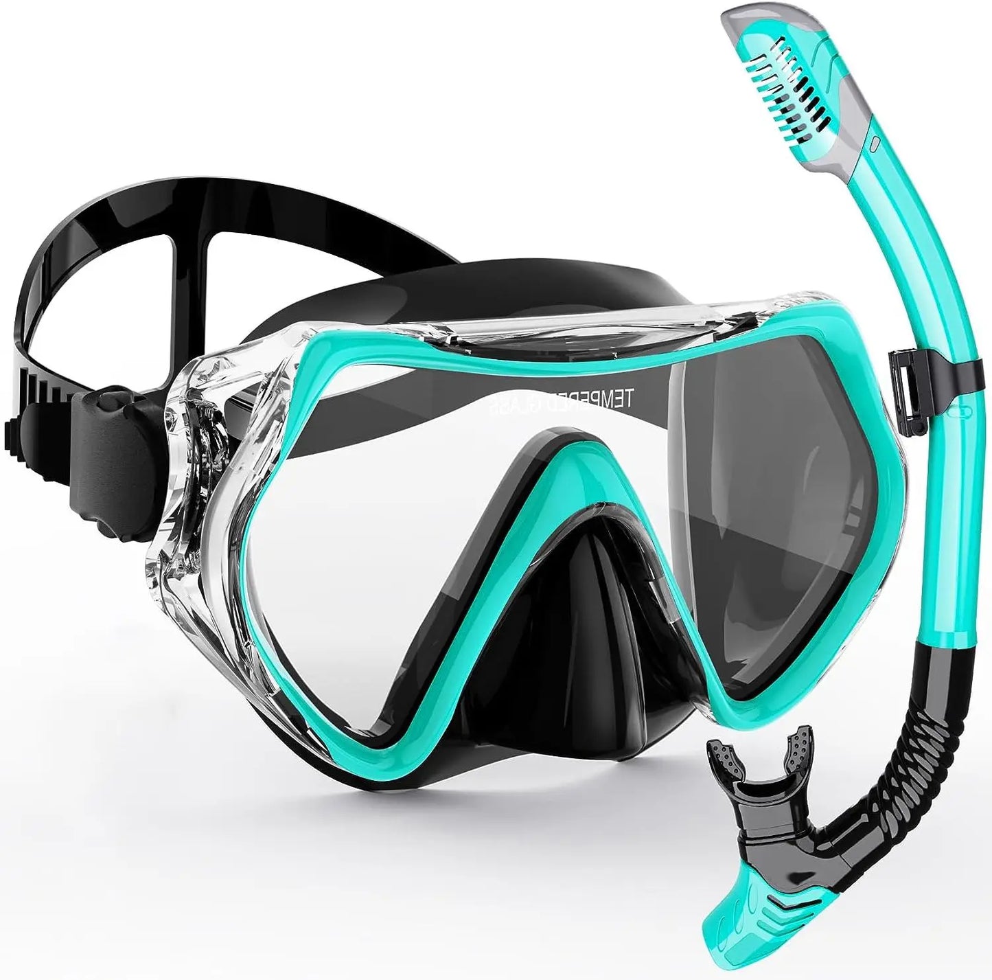 Skanto | AquaVision Adult Snorkel Mask Set | Anti-Fog & Impact Resistant | Silicone Skirt & Dry Snorkel | 180° Field of View