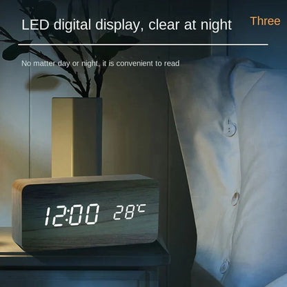 Skanto | Wood LED Smart Alarm Clock for Bedroom