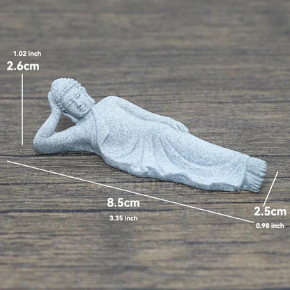 Skanto Skanto | Small Buddha Stone Statue Buddhist Monk Tibetan Buddhism Figures Zen Garden Ornament Meditation Home Aquarium Decoration