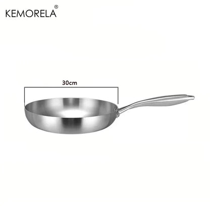 Skanto | Professional Frying Pan - 304 Stainless Steel, 2MM thick 5-layer Steel Pan & Pot