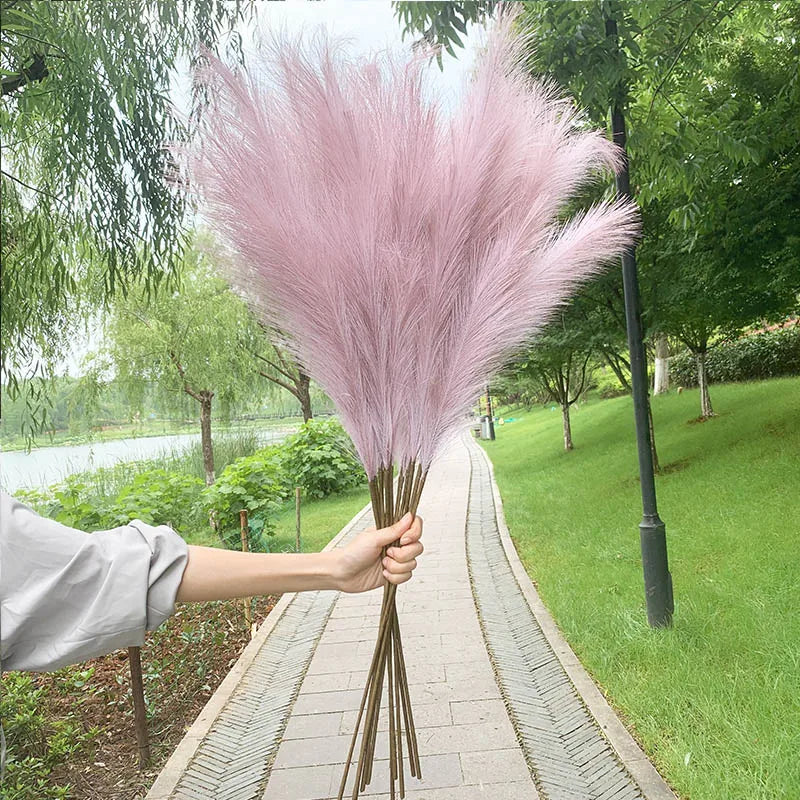 5 Pieces 100 cm Artificial Pampas Grass Dried Flower Bouquet, Decoration for Weddings, Parties, Home, Room, DIY Artificial Plant Decoration Accessories