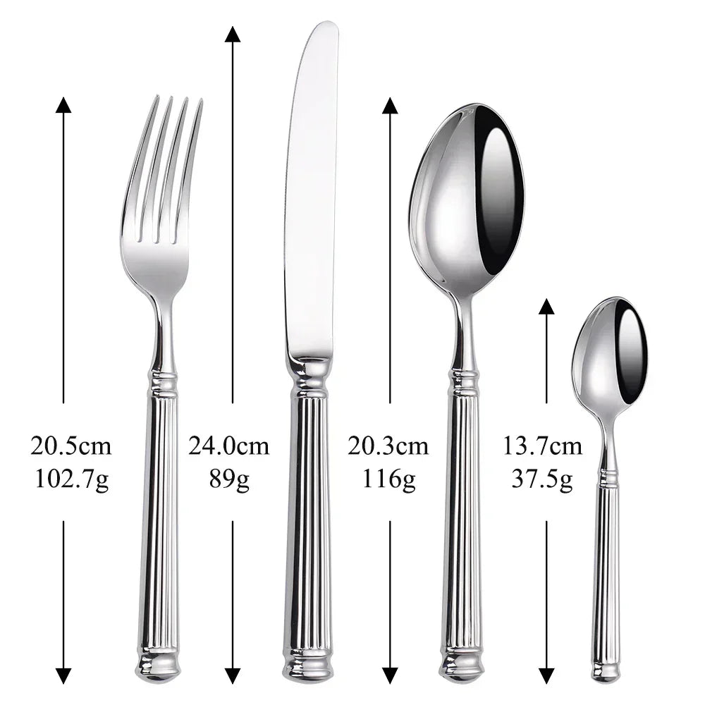 Skanto | Stainless Steel Cutlery Set | 304 Mirror Finish for Everyday and Formal Dining