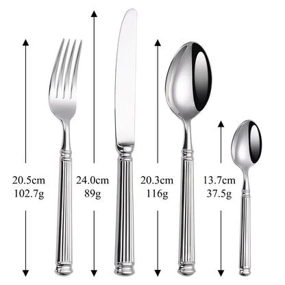 Skanto | Stainless Steel Cutlery Set | 304 Mirror Finish for Everyday and Formal Dining