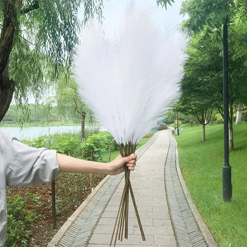 5 Pieces 100 cm Artificial Pampas Grass Dried Flower Bouquet, Decoration for Weddings, Parties, Home, Room, DIY Artificial Plant Decoration Accessories