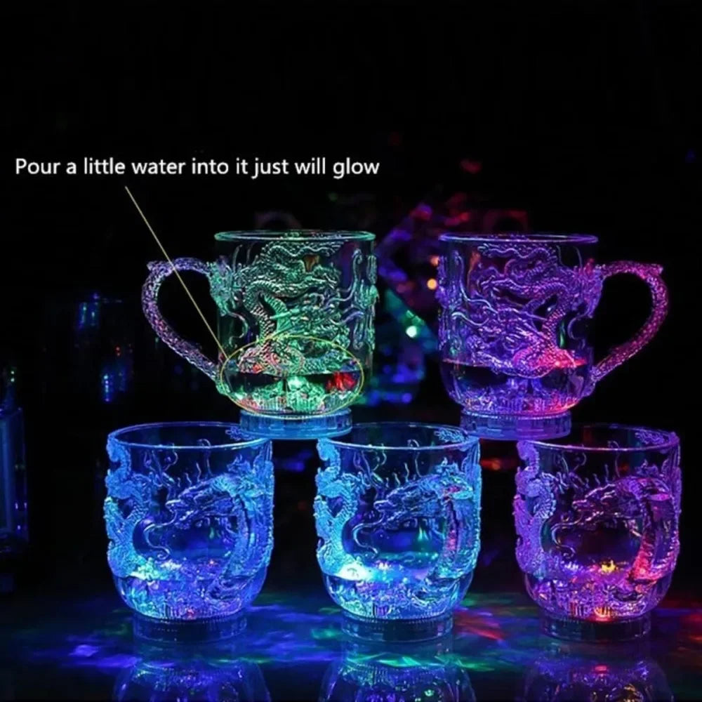 Skanto | 1 Piece Color Changing Luminescent LED Dragon Mug Water Activated Light Beer Coffee Milk Tea Wine Whiskey Bar Cup Creative Travel Gift