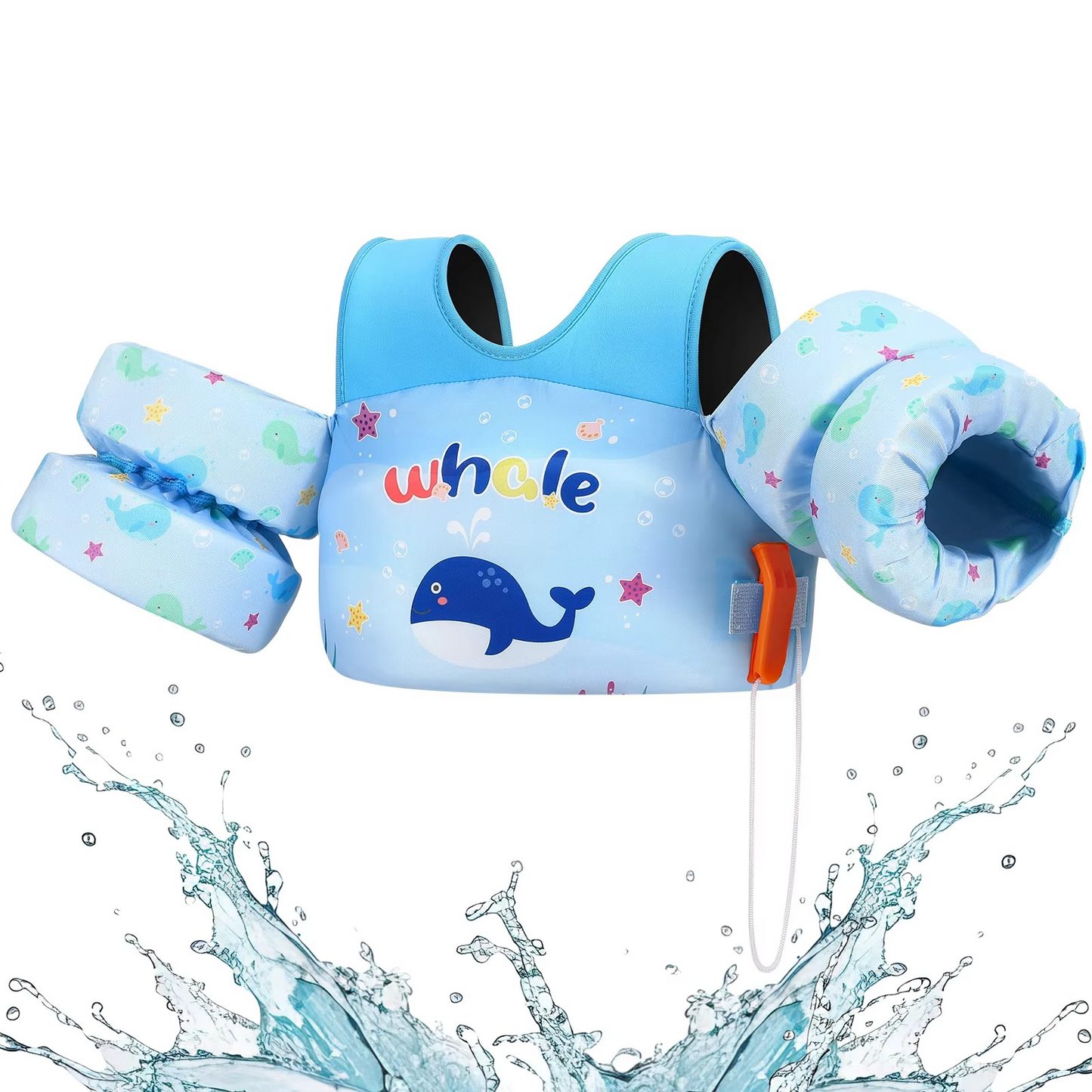 Kalsten | Kids Foam Life Vest with Arm Floats and Safety Whistle for Swimming and Kayaking