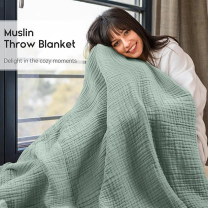 Skanto | CottonBreeze | Muslin Blanket 100% Cotton | 6-Layer, Breathable & Lightweight | For Sofa & Bed