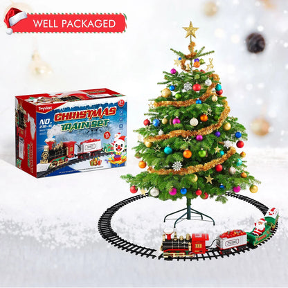 Electric Christmas Train Set for Kids – With Smoke Effect, Lights & Realistic Sounds (Christmas Gift)
