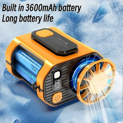 20000mAh Portable Waist Fan - Strong Wind Hanging Neck Fan with Power Bank and LED Lighting for Outdoor Sports and Work | Bowlift