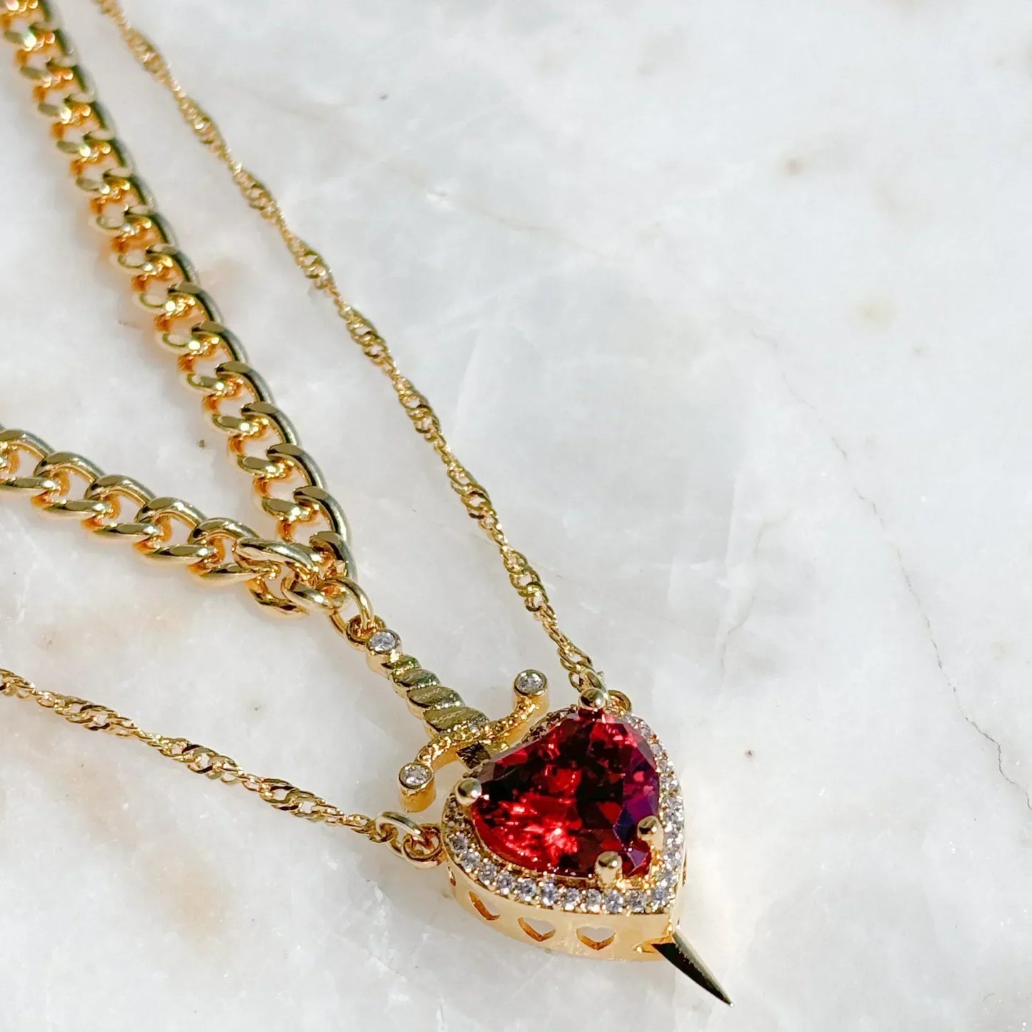 Skanto | Heart and Sword Couple Necklaces