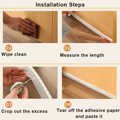Skanto | 16.4 Ft Transparent Adhesive Door Seal Strip