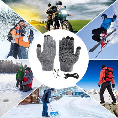 Skanto | FROSTIQ Heated Gloves | USB Charging | Touchscreen & Grip | Winter Thermal Gloves for Outdoors & Cycling