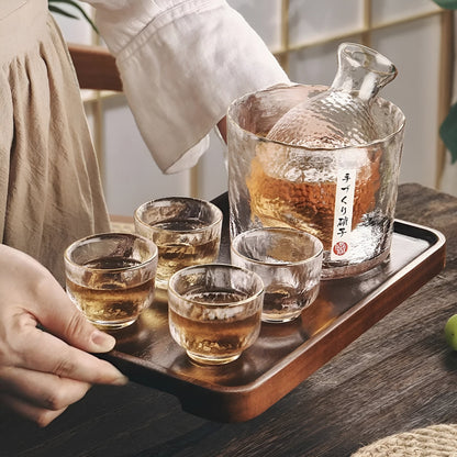Japanese Glass Set - Elegant Sake & Whisky Set | Perfect for Bar & Home | Karnz