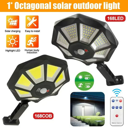 BowLift | Lumiaro OctaBeam | 360° Solar lamp | 168 LEDs & motion sensor | With remote control