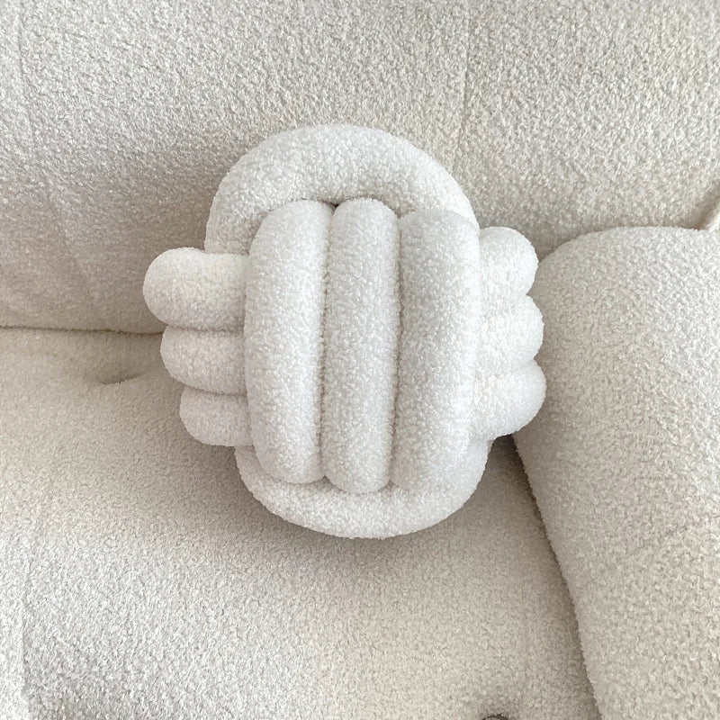 Nordic Bouclé Abstract Cushion – Minimalist Plush Pillow | Bowlift