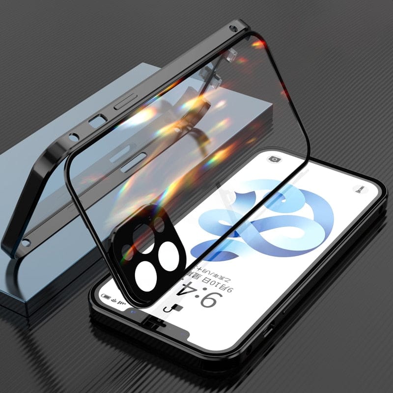 Metal casing with lens protection