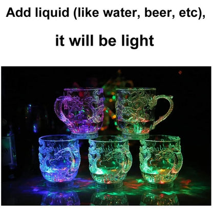 Skanto | 1 Piece Color Changing Luminescent LED Dragon Mug Water Activated Light Beer Coffee Milk Tea Wine Whiskey Bar Cup Creative Travel Gift