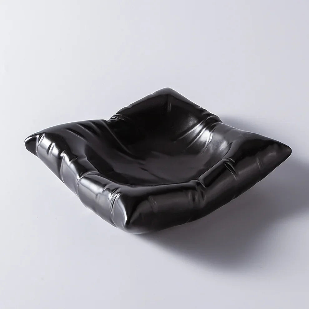 Ceramic Artistic Pillow-Shaped Matte Plate