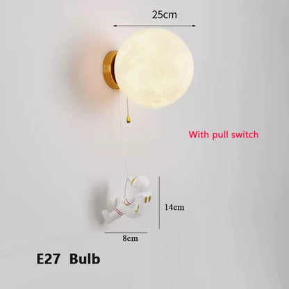 LunarGlow Wall Lamp - Moon-shaped Astronaut Lighting Bowlift