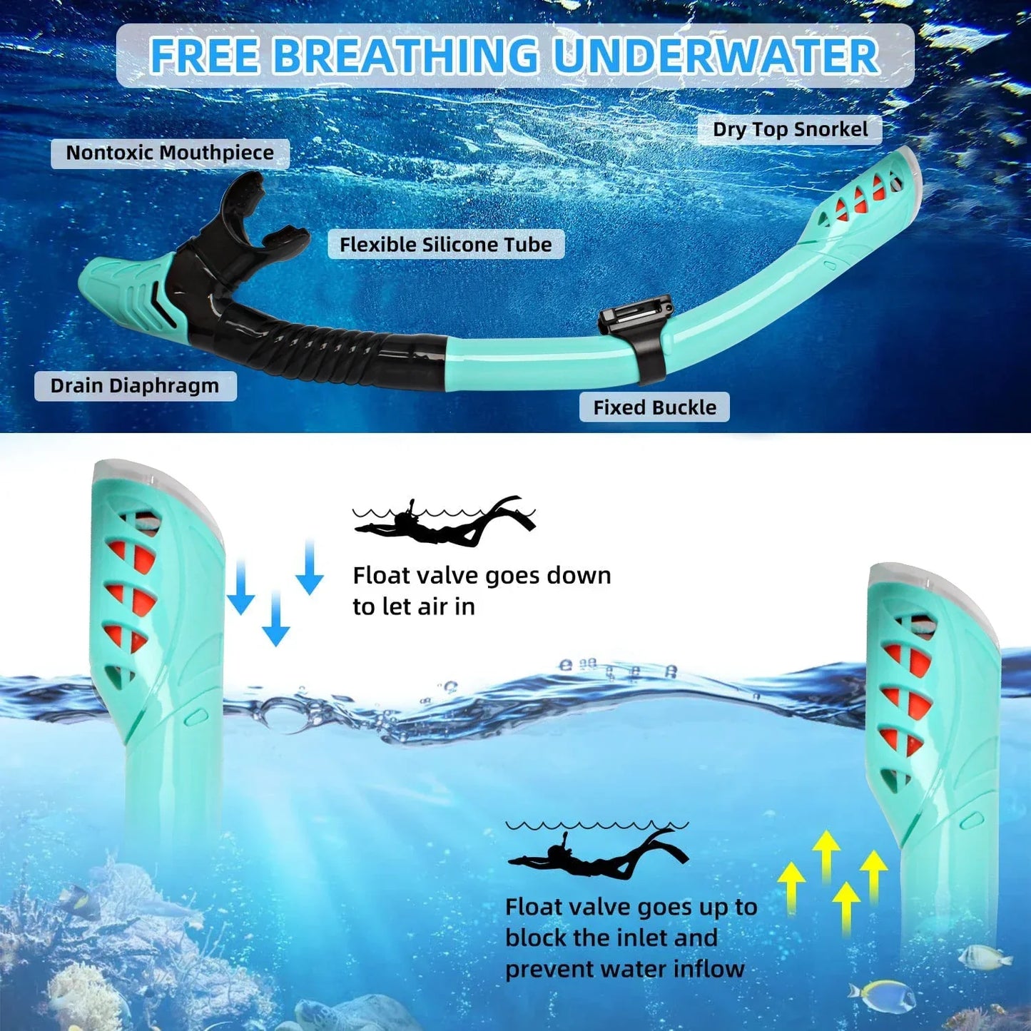 Skanto | Adult Unisex Snorkeling Diving Mask Set with Goggles