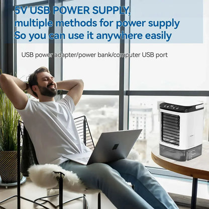 Portable Mini Air Conditioner – 3-Speed Small AC Unit with 900ML Water Tank, Electric Fan and Humidifier for Bedroom & Office | Bowlift