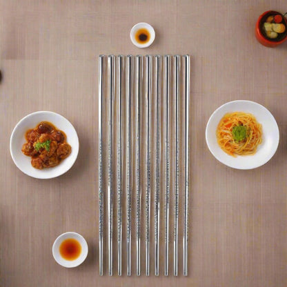 Skanto | Stainless Steel Chopsticks 5 Pair Set