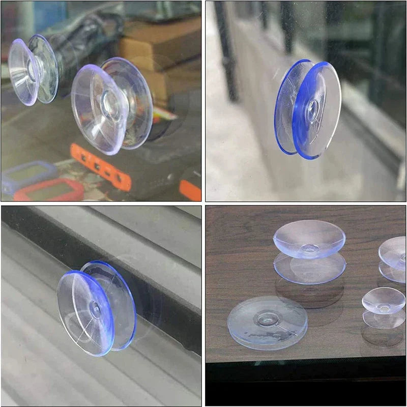 Skanto | 5/20PCS Double-Sided Plastic Suction Cups - Non-Slip Clear Vacuum Suction Cups for Glass, Car Windows, Tabletops, DIY Soap Holder