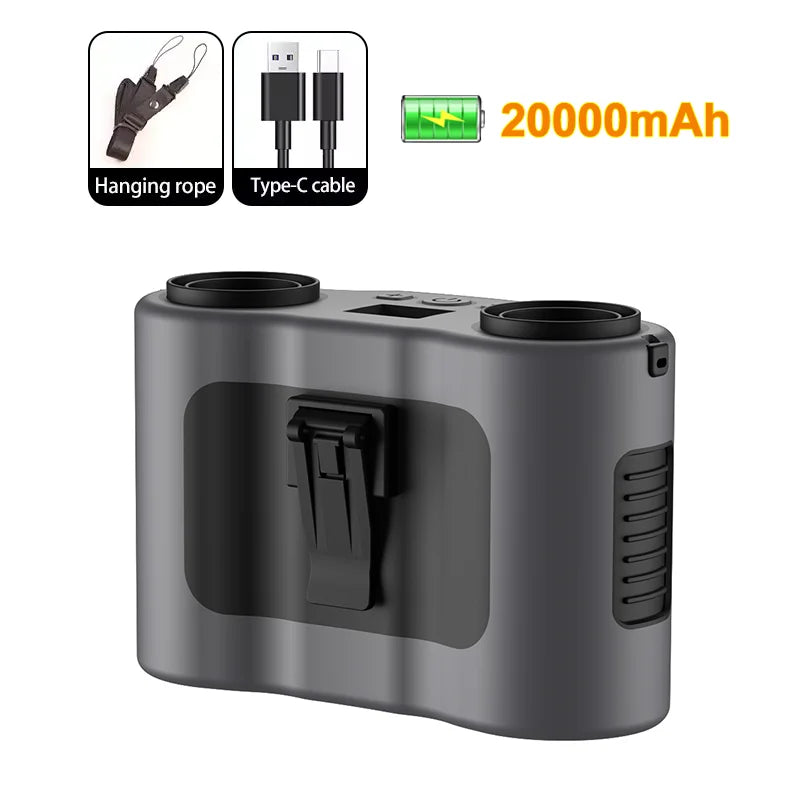 BowLift | Portable Waist Clip Fan with Dual Air Outlets & 20,000mAh Battery – BreezeMate