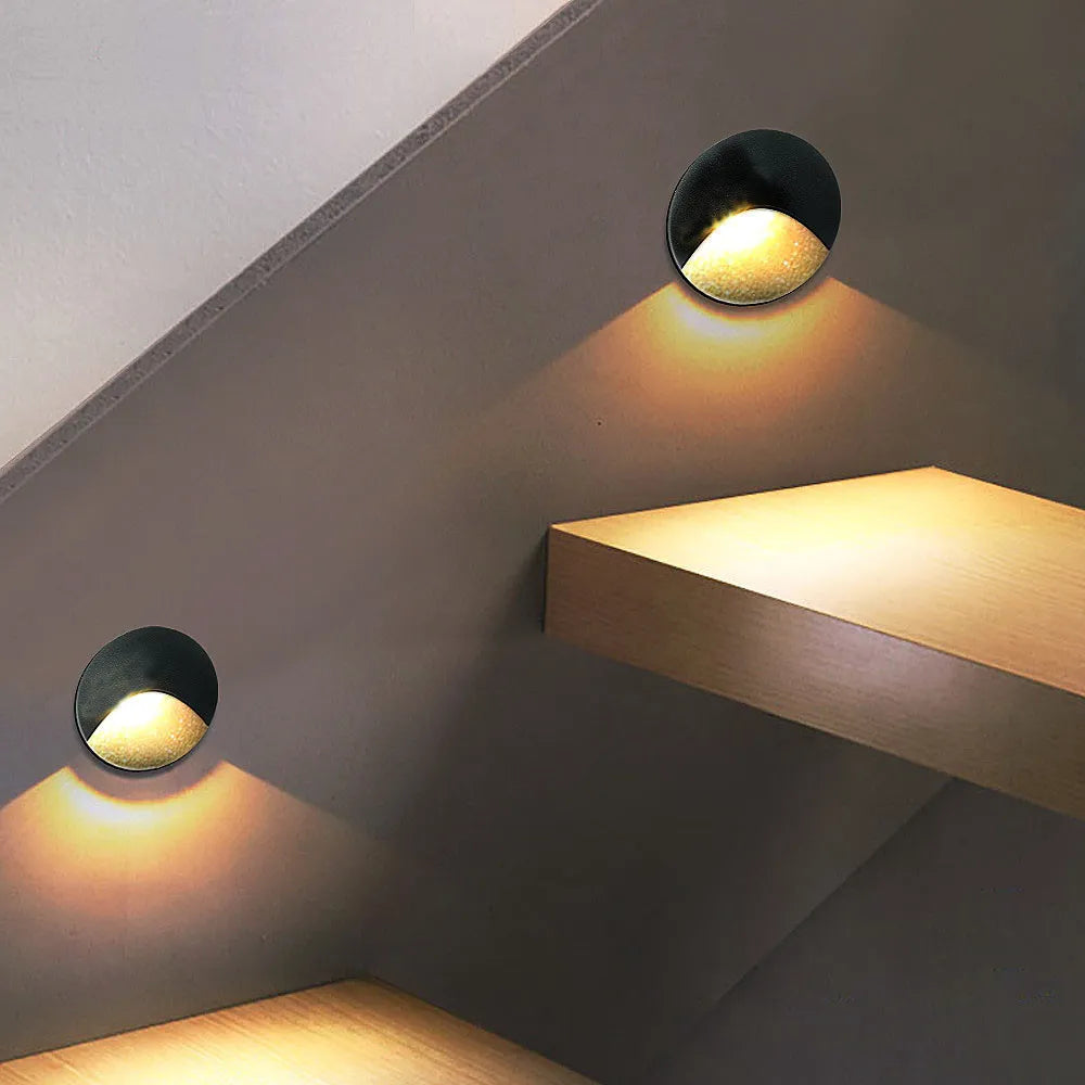 Modern waterproof IP65 LED recessed wall lamp for outdoor lighting - 3W embedded step & stair, balcony, and portal lamp