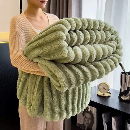 Skanto | Luxurious Faux Rabbit Fur Throw Blanket - Perfectly Warm & Soft for Home