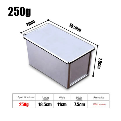 Skanto | Premium Non-stick Aluminum Alloy Loaf Pan with Lid - Various Sizes (250g/450g/600g/750g/900g/1000g) for Baking Bread and Cakes