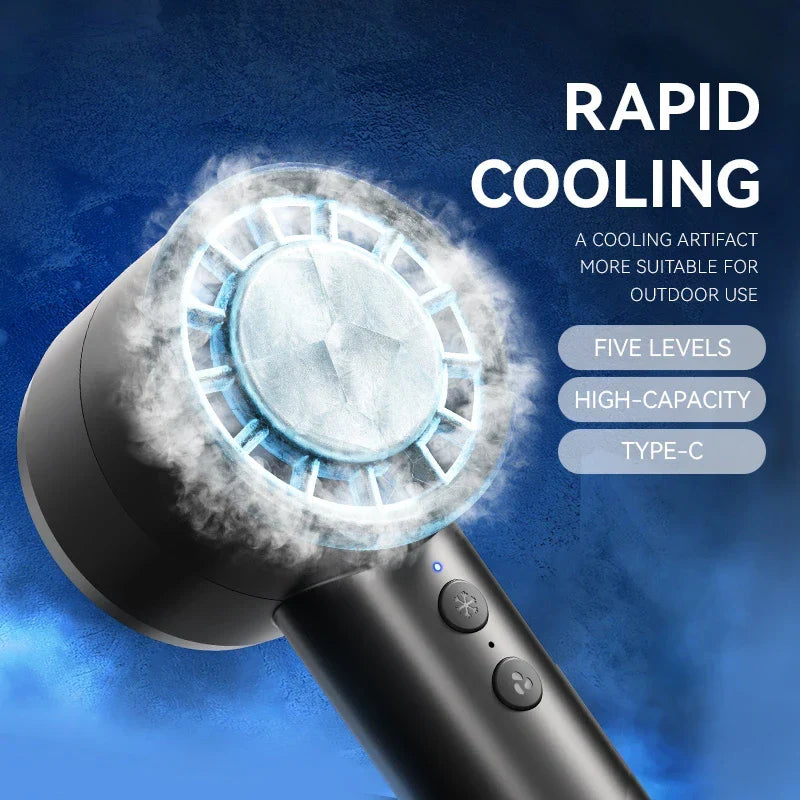 BowLift | Brisano AirCool Mini Hand Fan with Cooling Function | 5 Speeds | LED Display & USB Charging | Quiet & Portable | For Travel, Office & Outdoor