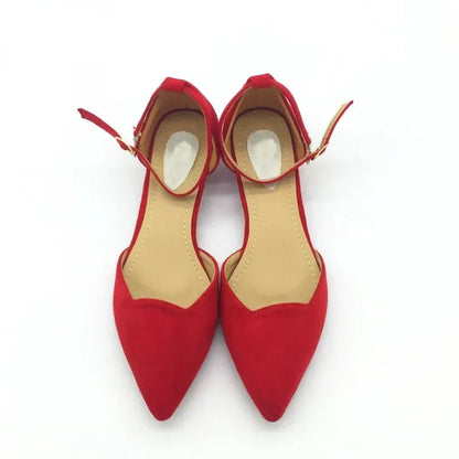 Women's Buckle Strap Pointed Toe D'Orsay Heel Shoes - Blue