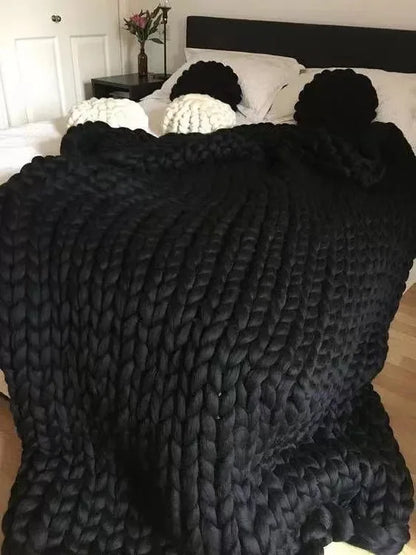 Chunky Knit Blanket – Cozy Wool Blanket for every room – Soft and warm – Perfect for sofa and bed
