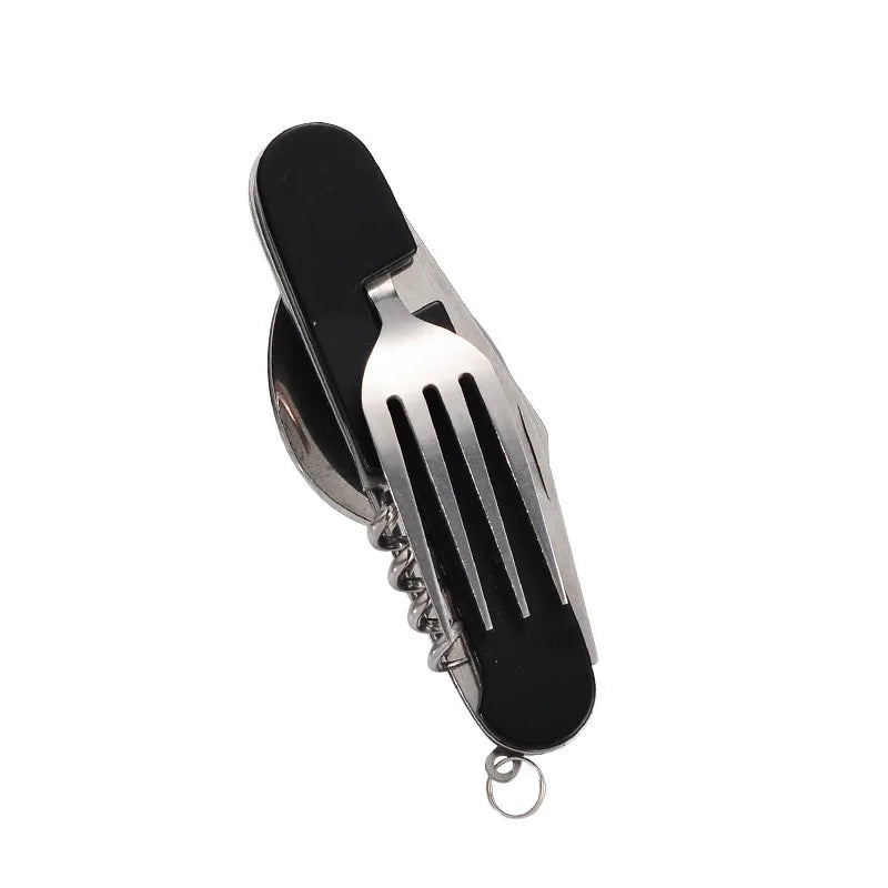 BowLift | OutdoGear 4-in-1 Folding Cutlery | Compact & Multifunctional | Stainless Steel