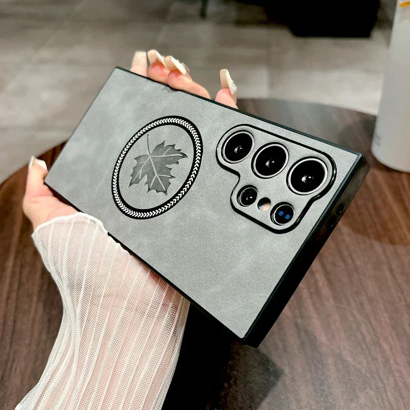 Sandsberg | Leather Samsung Galaxy Magnetic Wireless Charging Case
