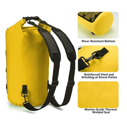 BowLift | Waterproof Dry Bag AQUARIX Motion | 10/20/30 L | Rolltop & Shoulder Strap | For Kayak, Beach & Trekking