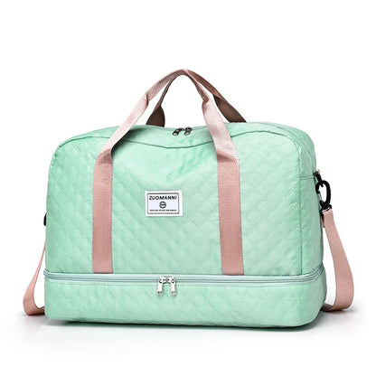 BowLift | Raumio TravelFlex Lightweight Travel Bag with Diamond Pattern | Large Sports & Weekend Bag with Shoe Compartment & Wet Compartment | Cabin Luggage Suitable & Foldable
